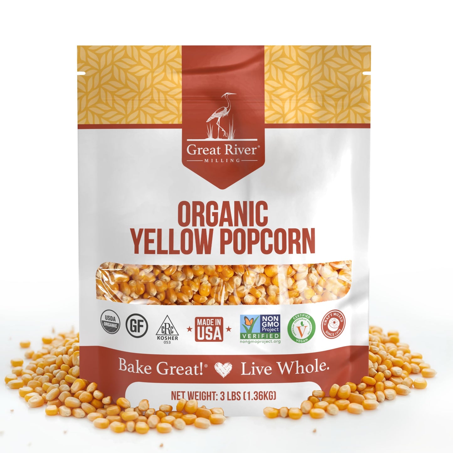 White Smoke Organic Yellow Popcorn Kernels