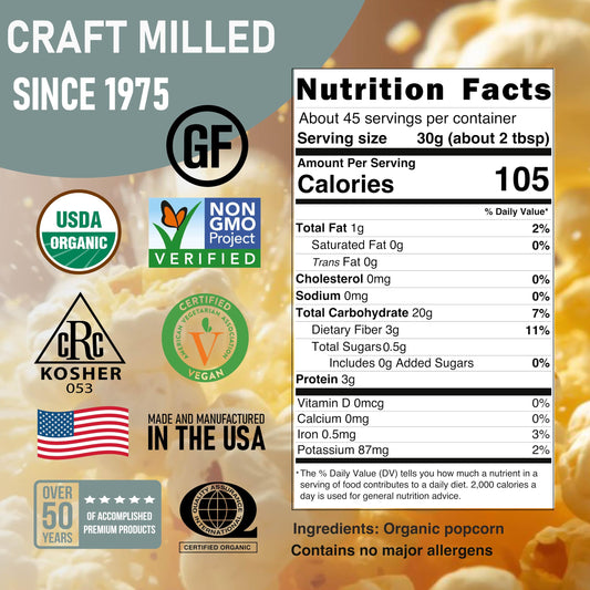 White Smoke Organic White Popcorn Kernels