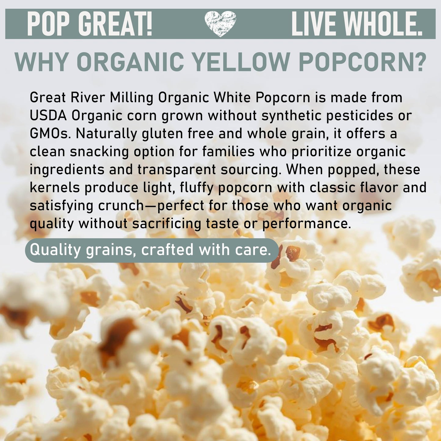 Lavender Organic White Popcorn Kernels