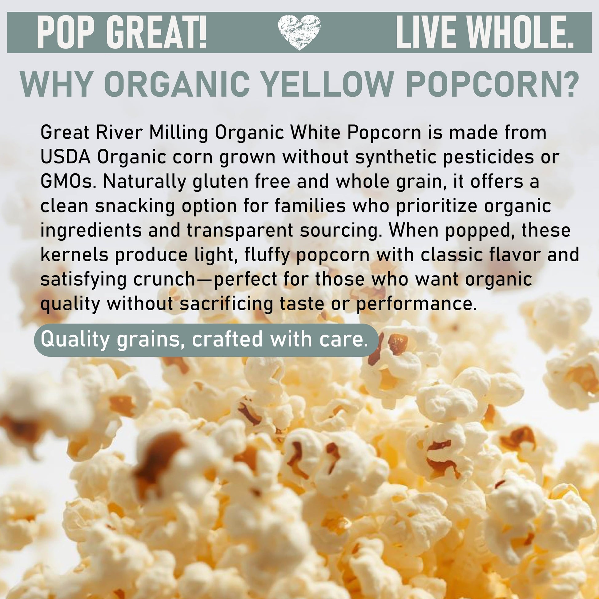 Lavender Organic White Popcorn Kernels
