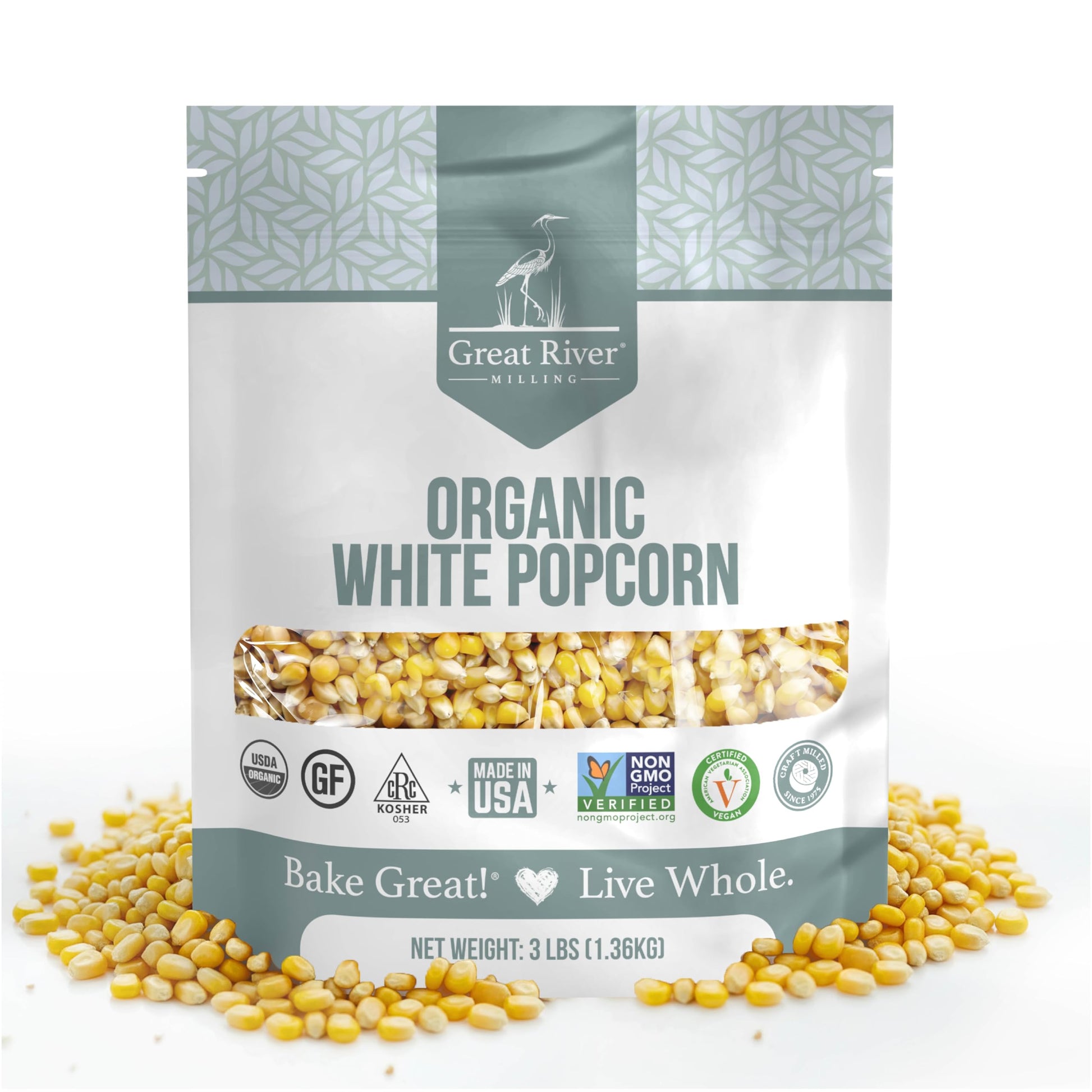 White Smoke Organic White Popcorn Kernels