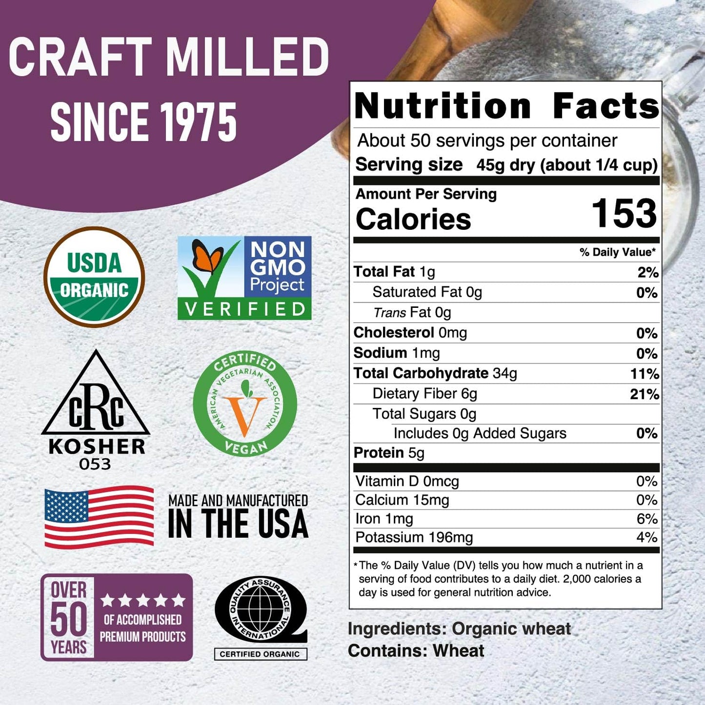 Organic Soft White Wheat Berries nutrition facts and organic wheat labeling from Great River Milling