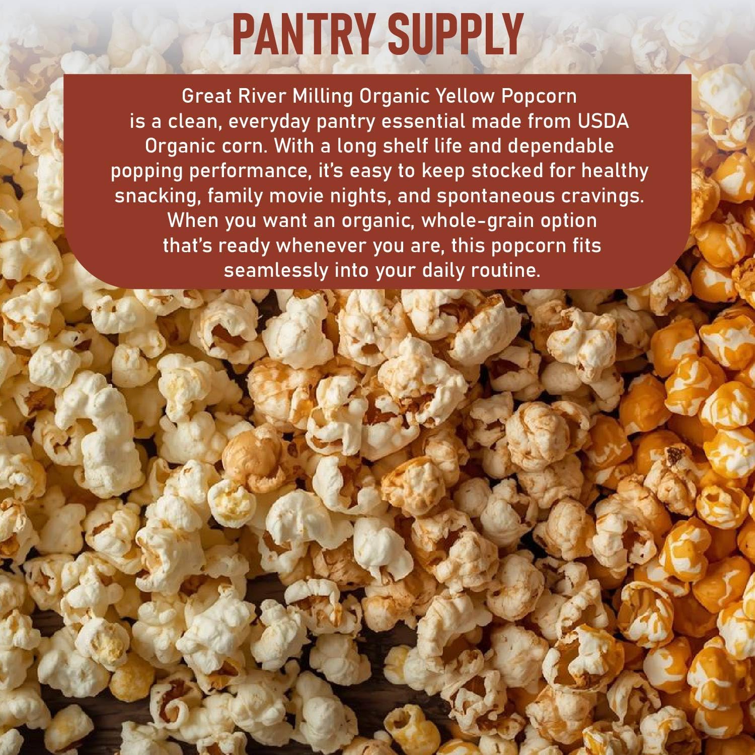 Sienna Organic Yellow Popcorn Kernels