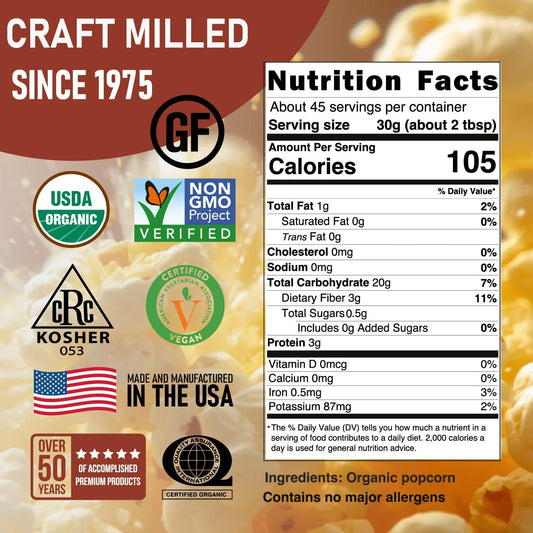 White Smoke Organic Yellow Popcorn Kernels