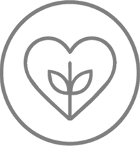 Heart icon with a sprout inside
