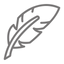 Outline icon of a feather