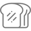 Line art icon of two slices of bread